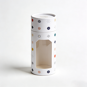 Biodegradable Luxury Cylindrical Printed logo Cardboard Tubes Sunglasses Cylinder Shape Paper Tube <b>clear</b> window - Product Image 2