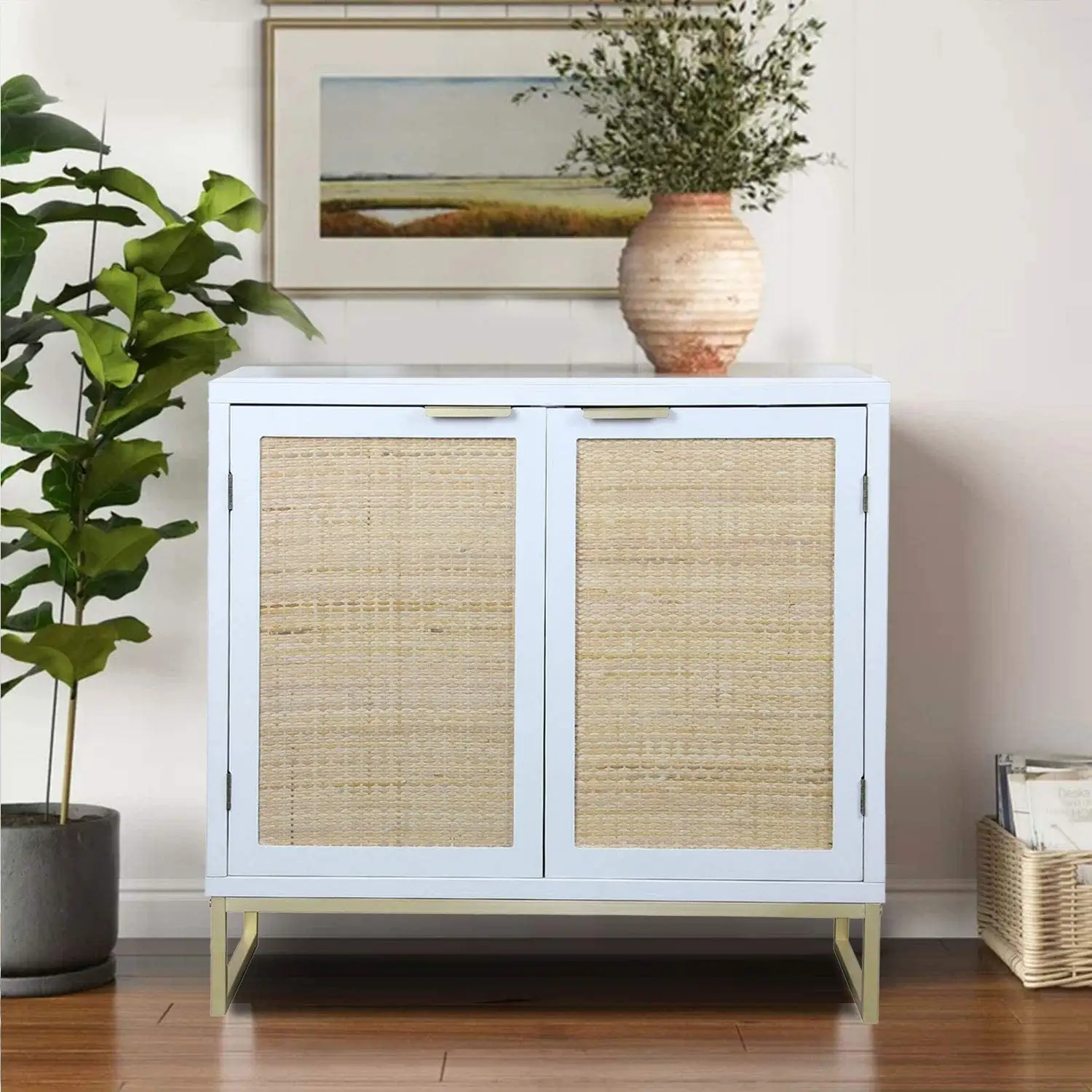 modern rattan high quality mdf bedroom storage cabinet with draw living room