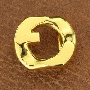 High Quality Metal Belt Buckle Back Fashion Round Letter Gold Belt Buckle