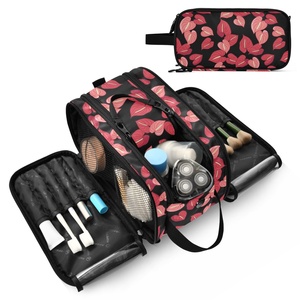 Hawaii Anthurium Design Custom Travel Cosmetic Bags Portable Makeup Bag <b>Toiletry</b> Pouch Beauty <b>Storage</b> Makeup Bag for Women - Product Image 1