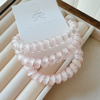 Attaches-cheveux en spirale OEM en forme de fil téléphonique, vente en gros, logo personnalisé, couleurs variées, élastiques pour queue de cheval, accessoires capillaires