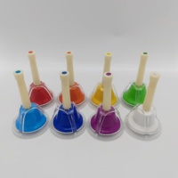 Musical Handbells Set Colorful Educational Instruments 8 Note Metal Hand Bells Toddlers Children Adults Bell Music Toy Color Box