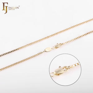 <span class=keywords><strong>Cadena</strong></span> de Eslabones Finos Estilo Veneciano de 1.35mm FJ Fallon, Chapada en <span class=keywords><strong>Oro</strong></span> de 14K sobre una Base de Latón - Product Image 4