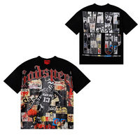Nouvelle Collection Été Godspeed American High-street Streetwear T-shirt Homme à Manches Courtes en Coton Pur 180g avec Imprimé Lettres Crâne Rock