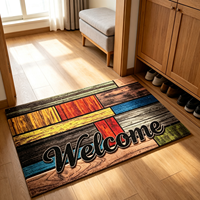Tapis de bienvenue en fibre de coco à motif bois imprimé sur mesure, base en caoutchouc antidérapante, absorbant l'eau, séchage rapide, résistant à l'huile, fin, anti-salissures