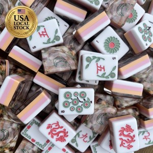 En stock, vente en gros, jeu de Mahjong américain de luxe en acrylique gravé à 4 couches, 160 tuiles, 1 ensemble - Product Image 3