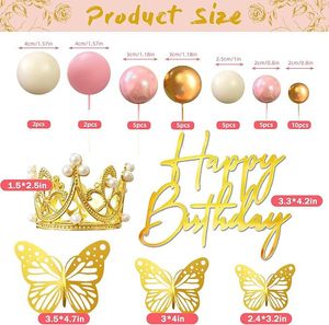 Decorazione per <span class=keywords><strong>torta</strong></span> ecologica a tema farfalla rosa, nuovo stile 2025, per decorazioni di compleanni/matrimoni - Product Image 5