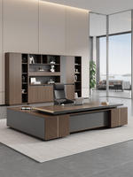 Table de bureau en bois de luxe de haute qualité, directement de l'usine, simple et moderne, bureau de direction, convertible en forme de L
