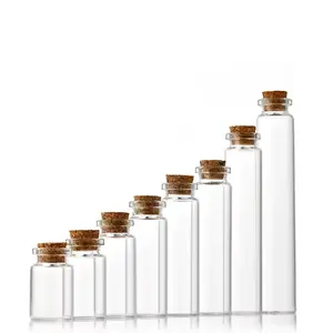 22mm leeres nachfüll bares Mini-Rohr aus klarem Boro silikat glas mit Korken-Reagenz flaschen behälter halter für kosmetischen Süßigkeiten-Tee