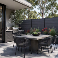 Panneaux de clôture WPC co-extrudés, clôture composite d'extérieur, sans entretien, respectueux de l'environnement, mur d'intimité pour jardin et cour