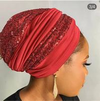 Pañuelo Hijab Musulmán Indio de 9 Colores Go Party, Bandanas, Gorro, Pañuelo para la Cabeza, Turbante con Lentejuelas, Gorros Elásticos para Mujer