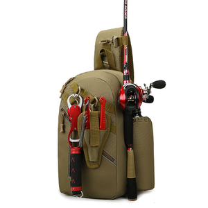 Sac de pêche multifonctionnel 50L en nylon imperméable avec bretelles double/simple, capacité de suspension de canne, unisexe - Product Image 2