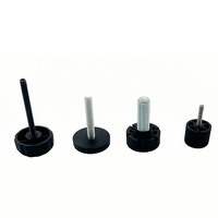 Vis à tête moletée noire en acier inoxydable, bouton fileté pour fixation de machines et équipements, poignée en plastique, vis M5 M6 M8 M10
