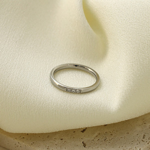 Fashionable Ultra Fine Diamond Ring For Women 316mm Zircon Minimalist Light Luxury Trendy Pinky Ring - Product Image 1