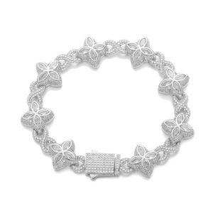 Gelang Hip-hop Rap Infinity Clover 5A Zircon Perhiasan Warna-warni Berlapis Besi Elektroplating Unisex untuk Perdagangan Lintas Batas - Product Image 4