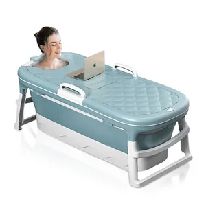Grand ensemble de baignoires portables en plastique pour adultes, pliables et avec couvercle pour le lavage et l'utilisation en <span class=keywords><strong>baignoire</strong></span> - Product Image 1