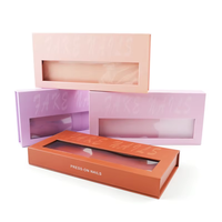 Boîte d'emballage personnalisée en gros pour faux ongles à presser (24, 30, 32 pièces) avec fenêtre – Économique et pratique pour la manucure