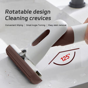 2025アップグレード強力スクイーズポータブルモップ2つのクイックドライスポンジヘッドとABSハンドル付きキッチンバスルームクリーニング用 - Product Image 5