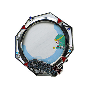 Metallic Geometry Round Photo Frame Soft Enamel Cute <b>Metal</b> Photo Frames Desk <b>Detective</b> Photo Frame with Crystal - Product Image 3