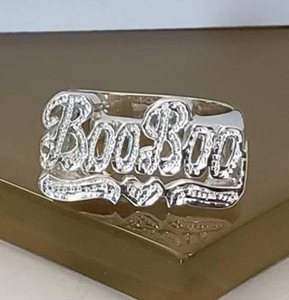 Anello Personalizzato Qiuhan con Nome 3D, Placcato Oro, Gioiello Hip-hop <span class=keywords><strong>Rock</strong></span> Esagerato <span class=keywords><strong>Punk</strong></span> per Uomo Unisex - Product Image 5