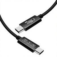 Kabel Koaksial PVC Berlapis Nikel Perak 80Gbps Tipe-C Thunderbolt 5 16K/60Hz PD240W Pengisian Cepat Transfer Data Seluler
