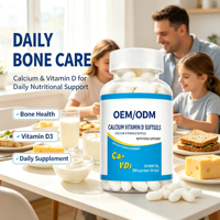 Calcium liquide avec vitamine D en gélules molles, 200 unités, complément alimentaire pour la santé osseuse