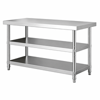 Table de travail en acier inoxydable 304 de 0,8, 1,0 et 1,2 m, conforme aux normes alimentaires, fournisseur du Shandong