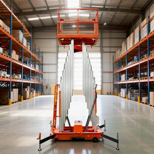 एल्यूमीनियम कार्य मंच डबल मस्तूल एल्यूमीनियम सीढ़ी लिफ्ट प्लेटफॉर्म हवाई कामकाजी लिफ्ट प्लेटफॉर्म हवाई कामकाजी लिफ्ट - Product Image 2