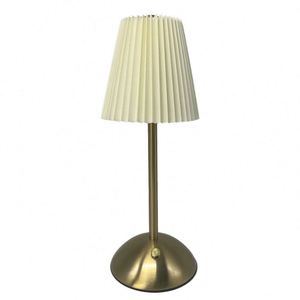 Lámpara de Mesa LED Recargable Personalizada, Diseño de Tela Plegada de Imitación Antigua, para Sala de Estar, Dormitorio, Bar, Regulable, Artesanía en Metal - Product Image 2