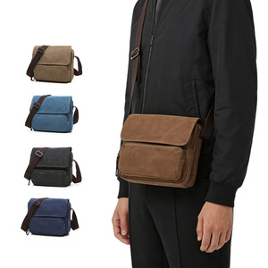 Bolso Bandolera Casual de Lona de Color Sólido para Viaje, Unisex, Personalizado, al por Mayor con MOQ Bajo, para Hombres y Mujeres - Product Image 1