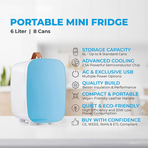 Mini-réfrigérateur portable 6L, nouveau modèle, AC 100~240V, pour la maison et la chambre - Product Image 2
