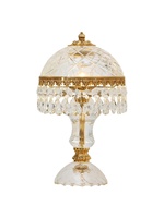 Lampe de table LED de luxe de style européen en cristal, alimentation CA, interrupteur à bouton, CRI 90 élevé, décorative en cuivre, cadeau de mariage haut de gamme