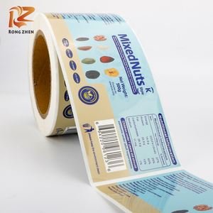 Etiqueta Autoadhesiva para Alimentos de Frutos Secos Mixtos RONG ZHEN, Rollo de PET, Rectangular, Resistente al Agua, Resistente al Calor, Embalaje Ecológico - Product Image 3
