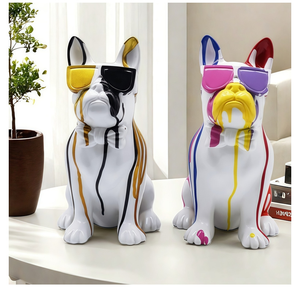 Statuetta in Resina Dipinta a Mano <span class=keywords><strong>Personalizzata</strong></span> di Bulldog Francese per Arredamento Casa - Product Image 1
