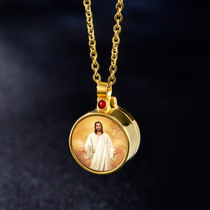 Colgante de caja abierta multicolor, collar de medallón flotante redondo de acero inoxidable flotante, venta al por mayor, fábrica de alta calidad - Product Image 2