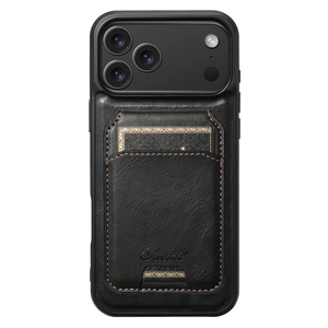 Per <span class=keywords><strong>iPhone</strong></span> 17/Pro/Max/aria/16/15/14/13 custodia con custodia in pelle nera per telefono cavalletto in pelle di Lychee - Product Image 1