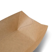 Barquettes en carton brun de 13,5 x 9,5 x 3,5 cm, 200 ml, pour snacks, restauration rapide et services de livraison à emporter.