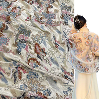 Base en velours avec cristal brodé tissu pour automne hiver Robe Robe coton veste gilet manteau lourd Floral brodé