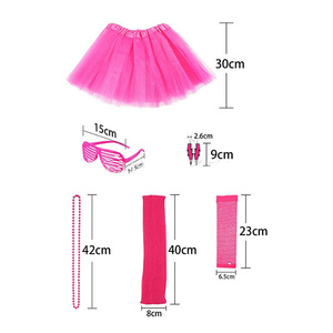 New Arrival <strong>80s</strong> Outfit Women Costume Accessories Set T Shirt Shorts Tutu Skirt Neno Party Leg Warmers <strong>Headband</strong> - Product Image 2