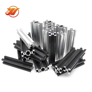 铝供应商2040 2020 4080黑色阳极氧化铝挤压工业t v槽框架配件铝型材