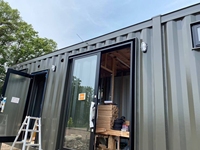 Maisons de bureau préfabriquées de luxe en conteneurs, toilettes, cafés et boutiques pour parcs de glamping extérieurs en conteneurs préfabriqués