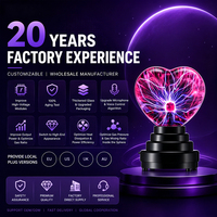Lampe à plasma en forme de cœur à commande tactile, jouet éducatif scientifique, décoration de bureau pour la maison, boule à plasma en forme de cœur, vente en gros d'usine