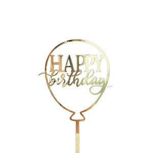 ท็อปเปอร์เค้กอะคริลิค ลายน้ำผึ้งและรสหวาน สุขสันต์วันเกิด หนา 1.3 มม. สำหรับตกแต่งงานวันเกิด - Product Image 3