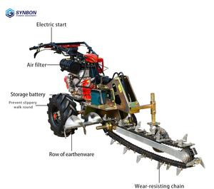 Дизельный мини-траншеекопатель с бортовым поворотом, культиватор, кабельный траншеекопатель, ручной трактор, траншеекопатель на продажу - Product Image 5