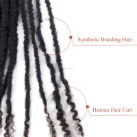 Nouvelles Tresses Bohèmes Pré-bouclées 100% Faites à la Main, Pas Chères, avec Boucles en Cheveux Humains pour Femmes Africaines