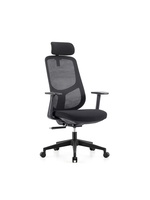 Chaise de bureau exécutive en maille JOHOOFURNITURE, dossier haut, blanche, hauteur réglable, OEM ODM pour réception d'hôtel, confortable et durable