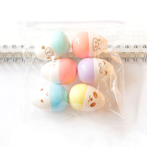 Juego de Bolígrafos Fluorescentes Creativos Kawaii, Mini Bolígrafos Marcadores de Colores Pastel con Expresiones de Huevos - Product Image 1