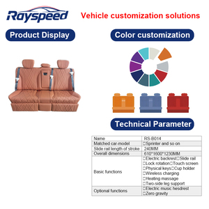 Sofá Cama de Cuero Aero con Soporte para Piernas, Silla Reclinable Multifuncional para <span class=keywords><strong>Furgoneta</strong></span>, para Conversión de Sprinter, Alphard, <span class=keywords><strong>Vito</strong></span> - Product Image 2