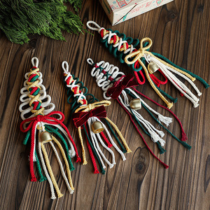 Nouveauté : Ornement de Noël fait main à suspendre, en corde de coton, DIY, clochette de porte, pendentifs muraux, décorations de fête - Product Image 5