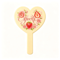 Miroir de poche personnalisé en gros avec motif cœur rouge, miroir cosmétique portable, support OEM pour motifs et logos, cadeau de beauté pour femmes